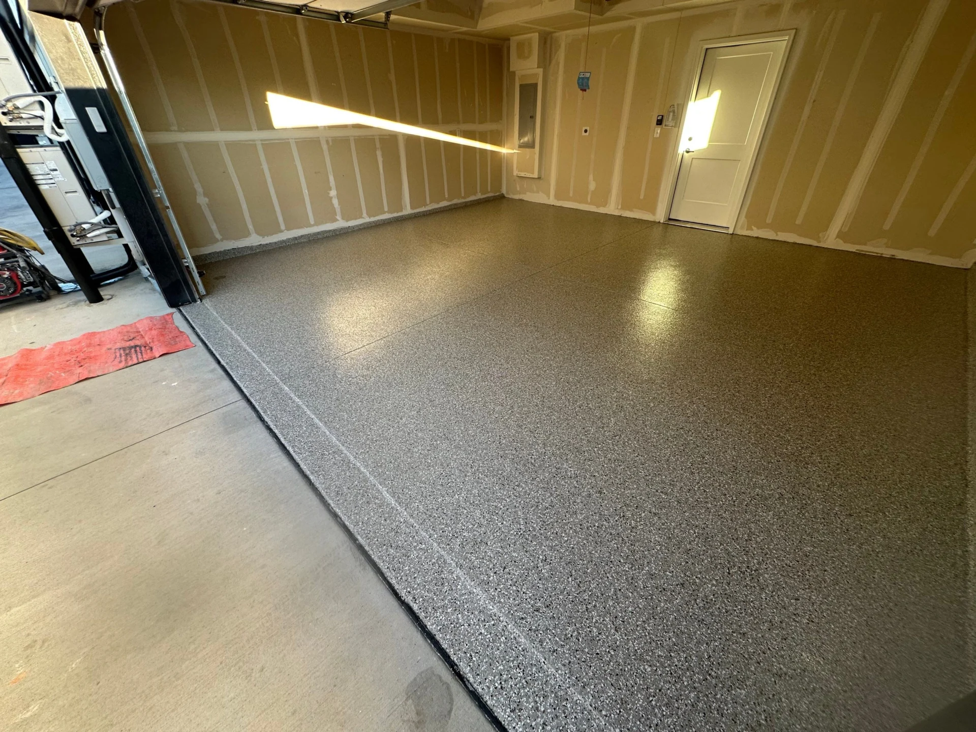 Denver New Build Garage Floor: Creekbed Flake in 1 Day