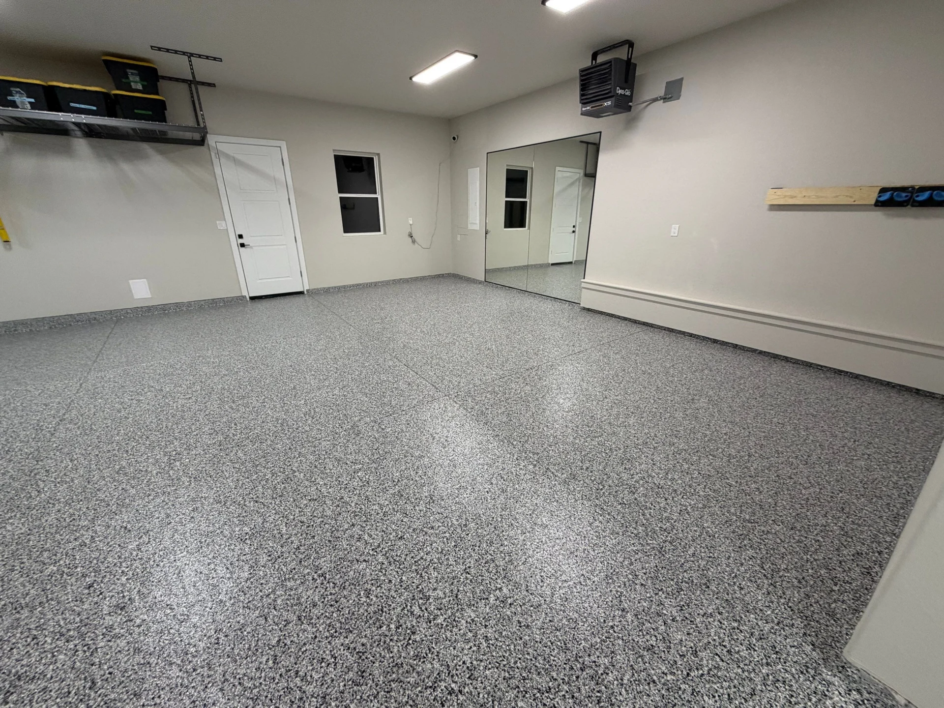 Lakewood Garage Floor: Polyaspartic, Glitter, & Waterproofed